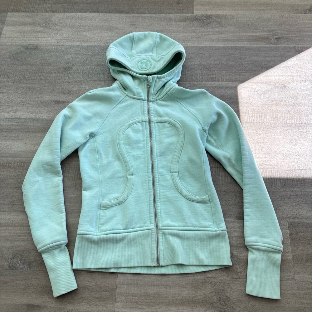 Lululemon Scuba Hoodie Jacket Heathered Mint Green/Aqua Size 4